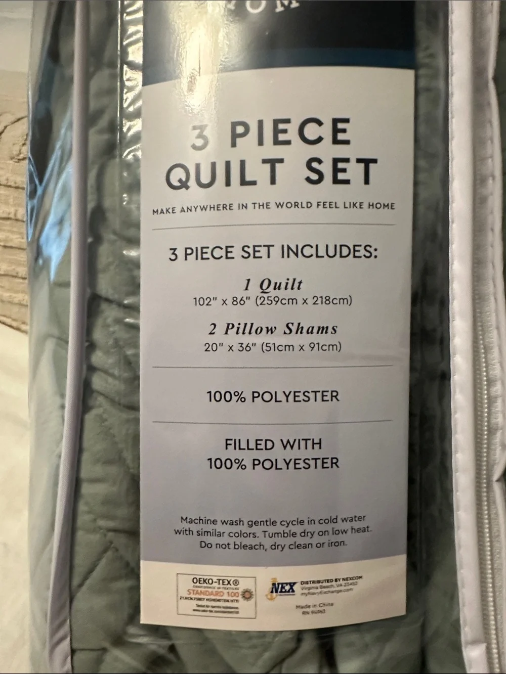 3-Piece Zig Zag Quilt Set in Jade